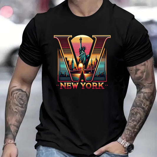 New York Graphic Men's Casual Short Sleeve T-shirt